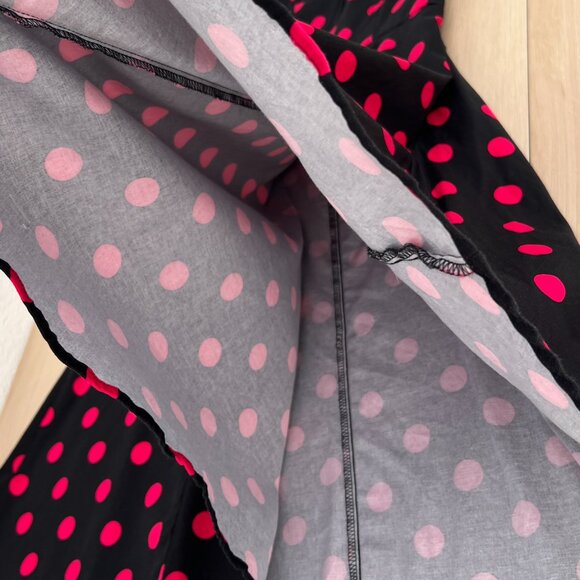 Feldie Black & Hot Pink Polka-Dot 1950s Inspired Halter Skater Style Dress Small - Picture 12 of 15